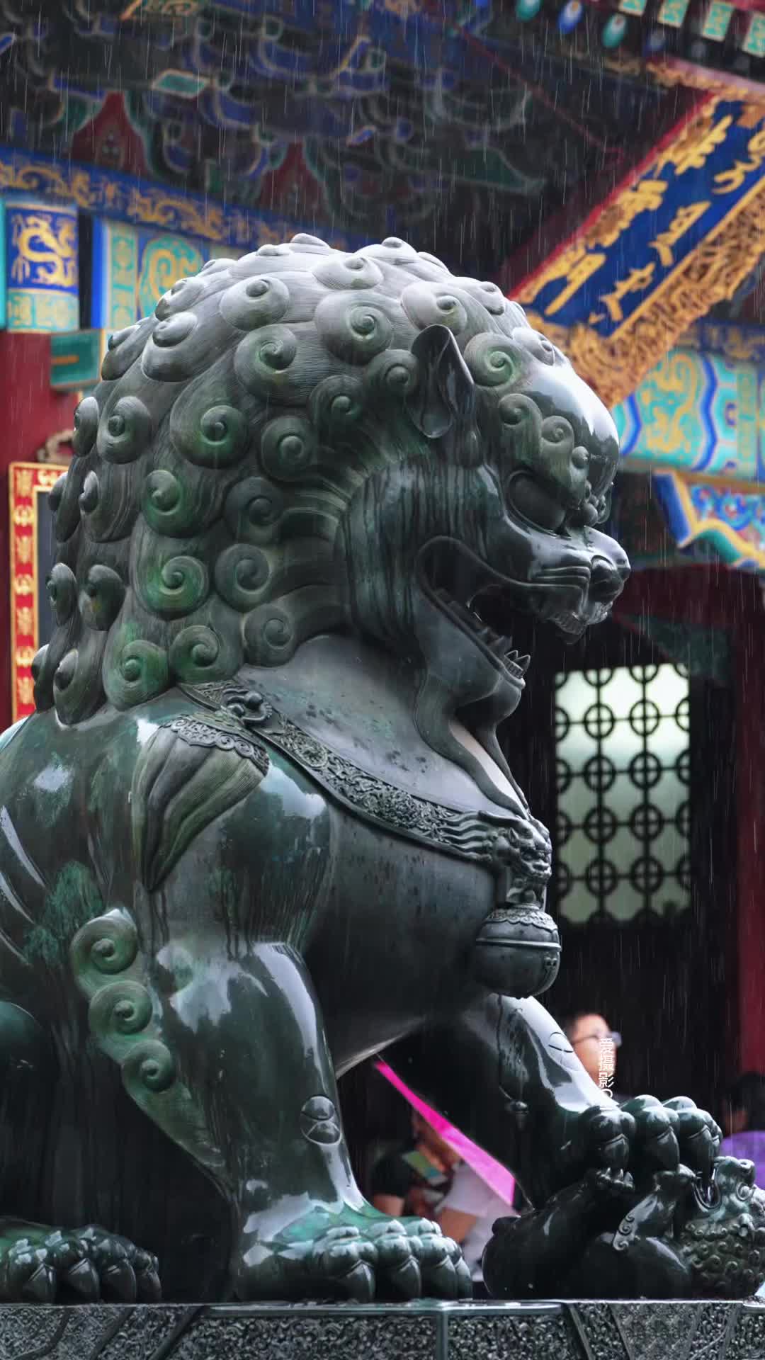 青檐珠落，石舫聽(tīng)霖，雨中的頤和園別樣清幽