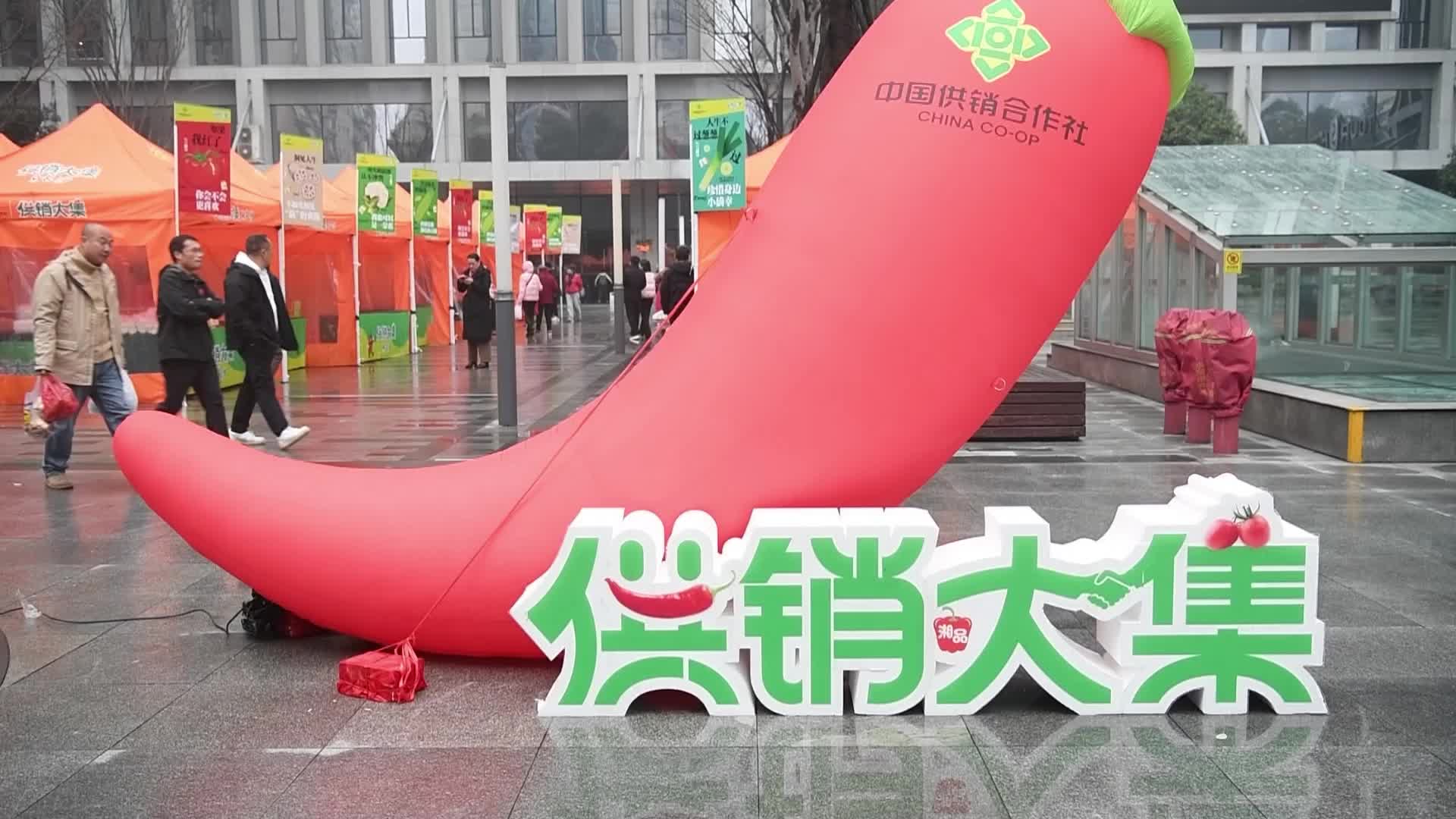 供销大集热闹开市  百种湘味农品直达市民身边