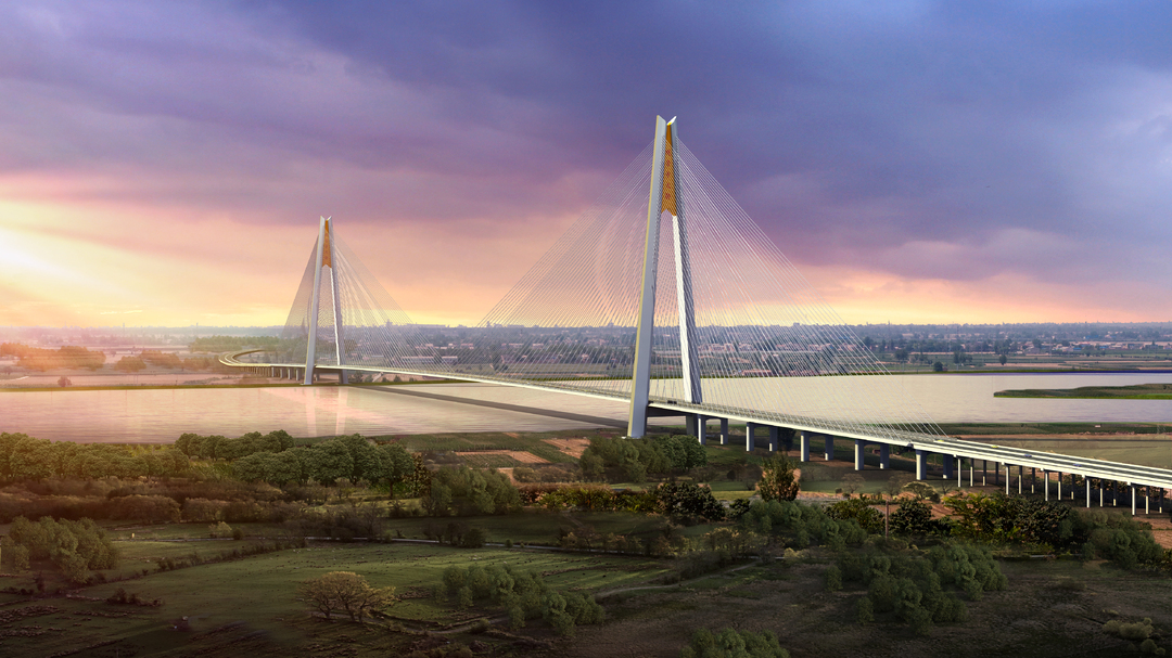 观音寺长江大桥进入主体施工阶段67路桥湘军承建世界最大跨径公路斜