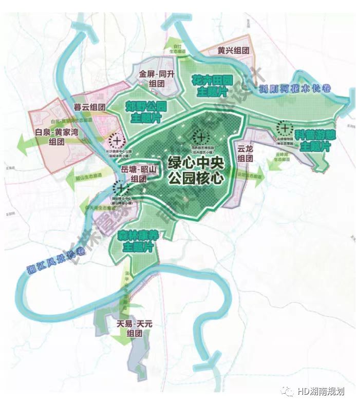长株潭绿心中央公园规划图。