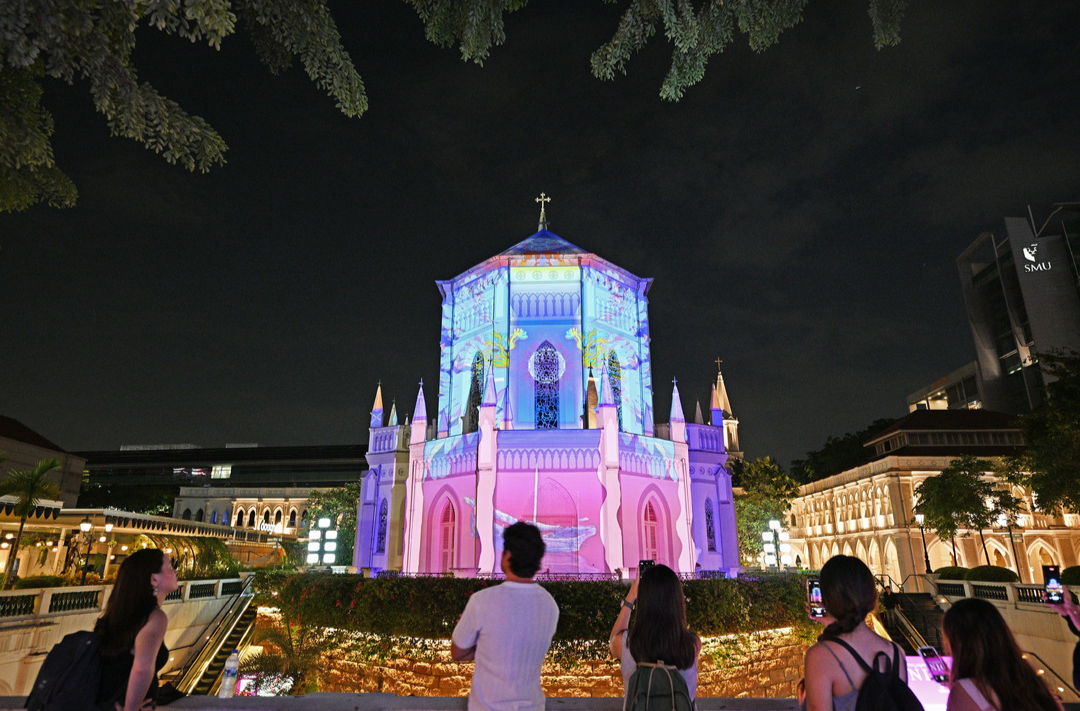 新加坡举行仲夏夜空艺术活动