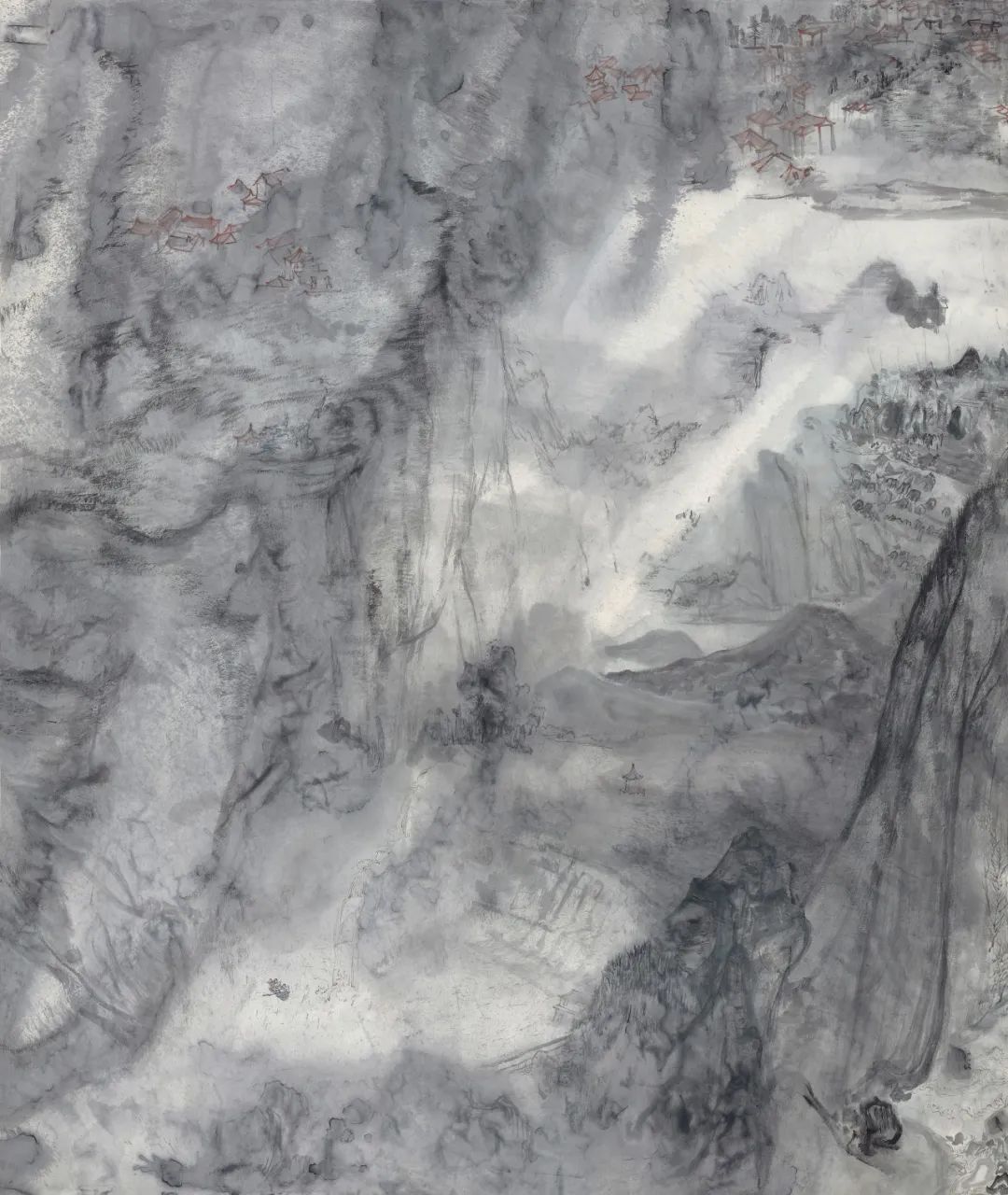 何微 |匡庐烟云200cm×175cm 2022年 中国画黄龙