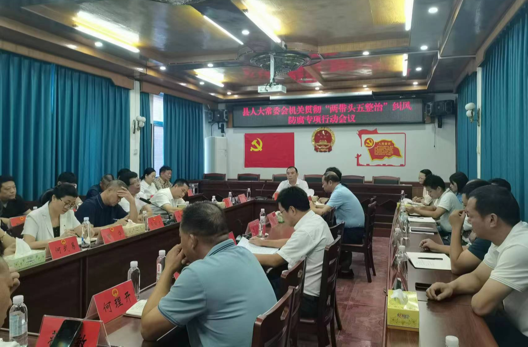 道县人大常委会机关召开开展“两带头五整治”纠风防腐专项行动会议