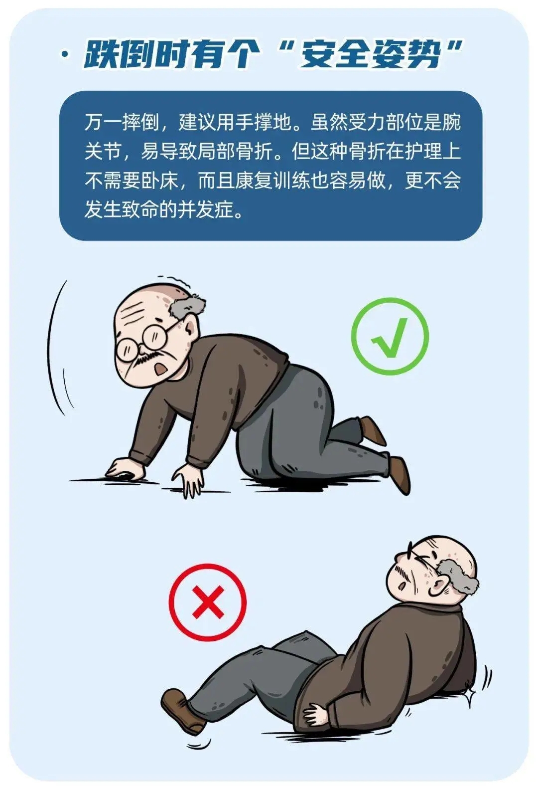 预防跌倒宣传图漫画图片