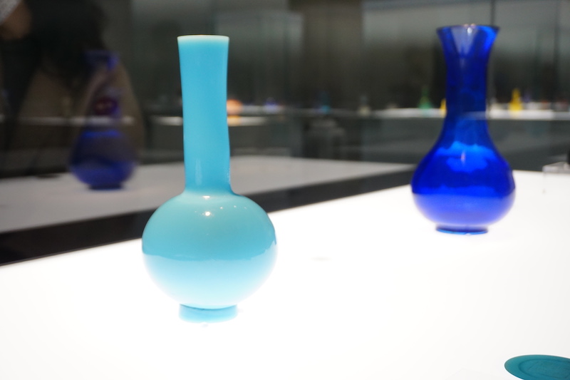 料】 ☆ 料器 黄料長頸胆瓶 ☆ 清朝期 明黄色料