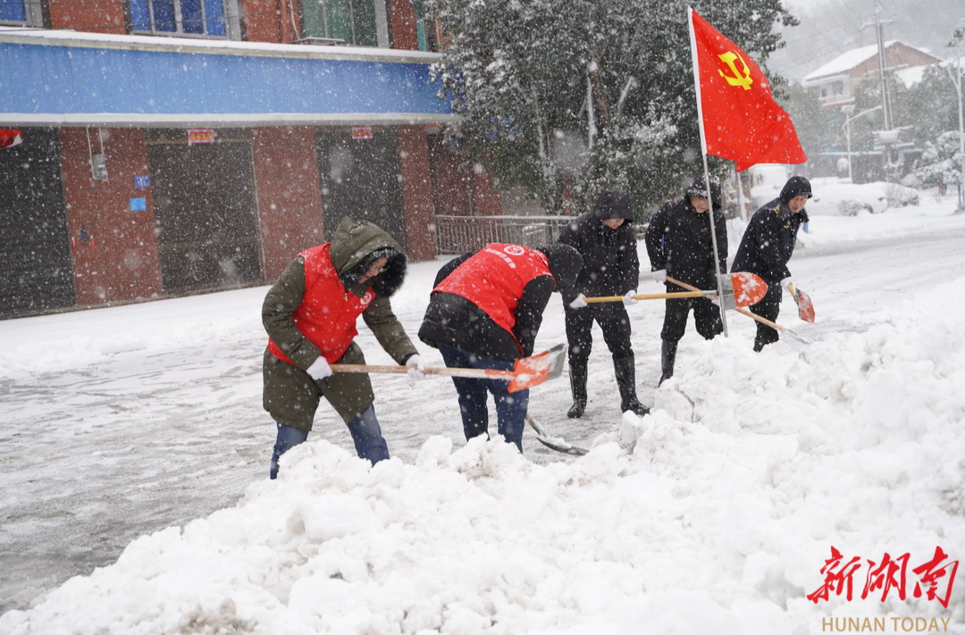 宁乡龙田：干群合力应对低温雨雪冰冻天气