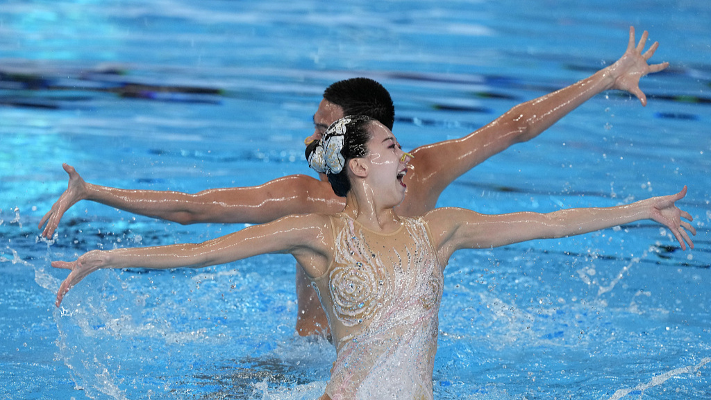 世界泳联锦标赛：中国组合夺得花样游泳混双自由自选金牌
