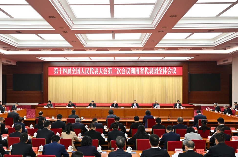 湖南代表团举行分组会议和第六次全体会议