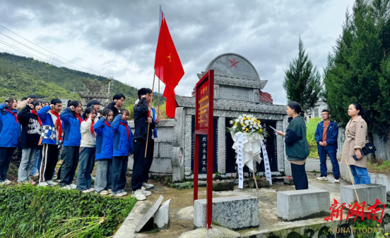 龙山县石牌镇桶车九年制学校开展清明节祭扫烈士墓活动